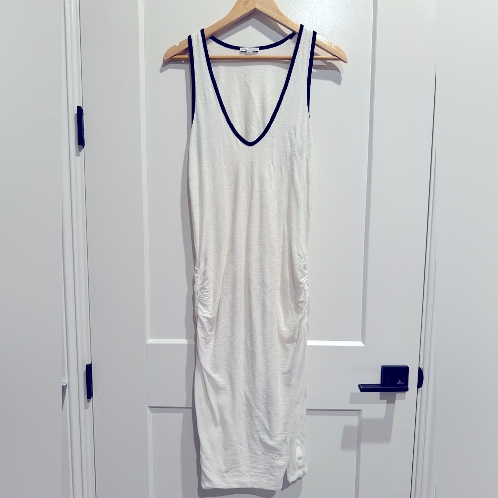 James Perse Rouched Dress w/ Low Neckline